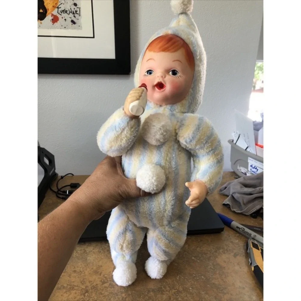Vintage Plush Rubber‎ Face baby in PJ's